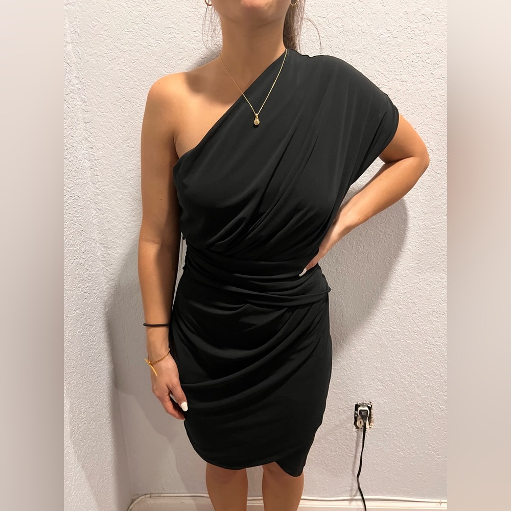 Never worn one shoulder black dress